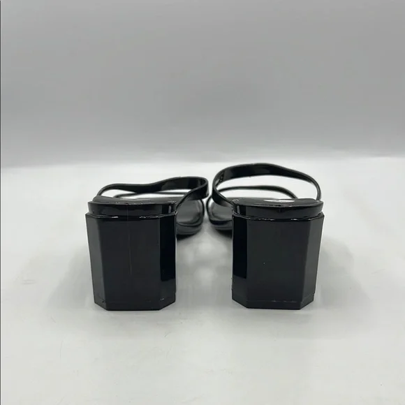 Jeffrey Campbell Sz 7 JAMM-3‎ Jelly Slide Sandal Black Chunky Heel Sandals NEW - Picture 5 of 13